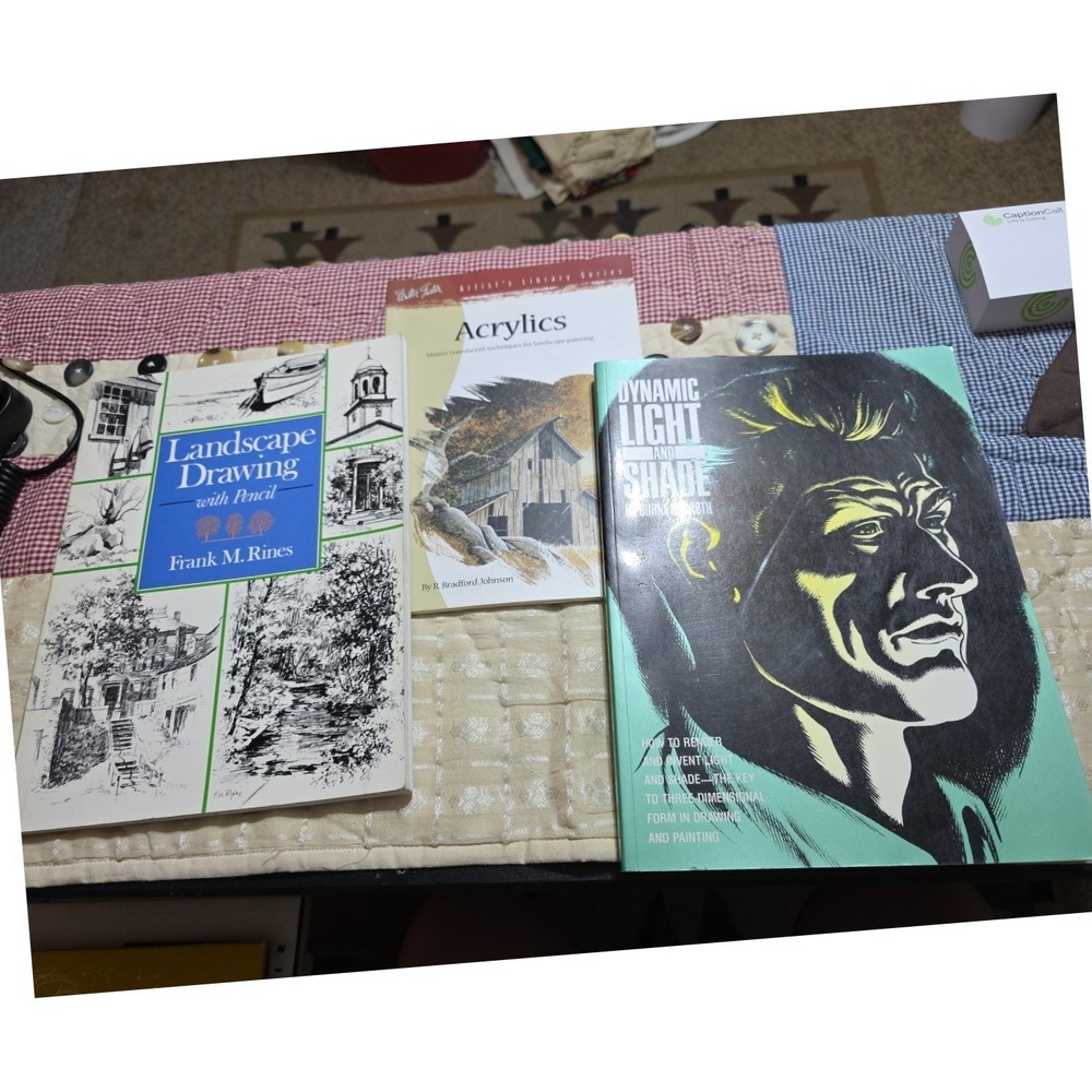 3 Art Instruction Books Dynamic Light Shade Landscape Drawing Pencil Acrylics‎